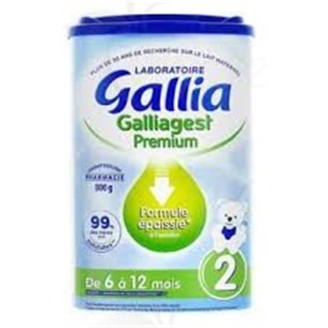 GALLIAGEST PREMIUM 2, Lait pour nourrisson 2ème âge, formule épaissie à l'amidon. - bt 400 g