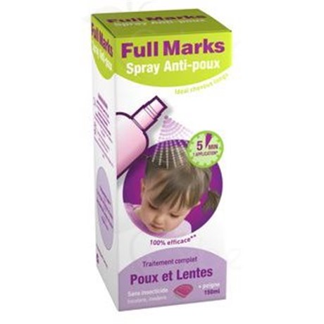 FULL MARKS Anti-lice Spray + comb, 150ml bottle
