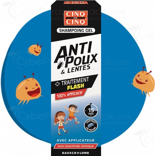 CINQ SUR CINQ Anti-poux et lentes, shampoing gel flacon 100ml