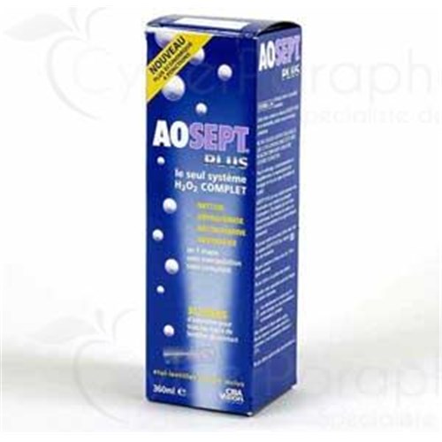 AOSEPT PLUS, cleaning solution, decontamination, neutralization, soak lenses. - Fl 360 ml x 2 duo pack