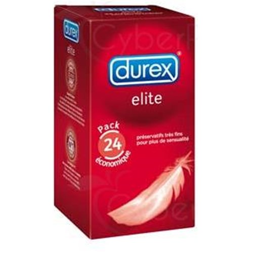 DUREX ELITE, Préservatif lubrifié extrafin avec réservoir x24