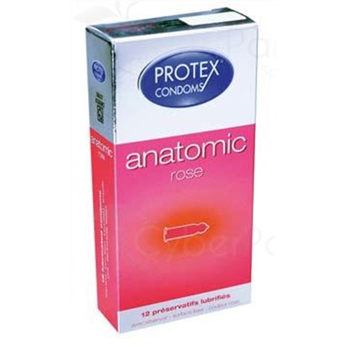 Protex ANATOMIC ROSE, condom with reservoir, anatomical shape, lubricated dimethicone. - Bt carton 6
