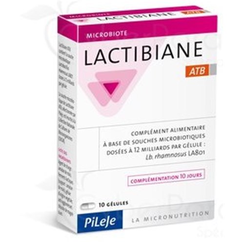 LACTIBIANE ATB, complément alimentaire à base de souches microbiotiques, boite 10 gelules