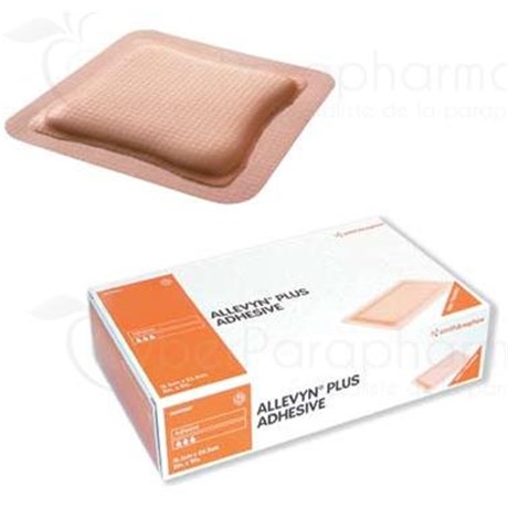 ALLEVYN PLUS ADHESIVE, dressing hydrocellular thick, sticky edges to sterile. 12.5 cm x 12.5 cm (ref. 66000805) - bt 10