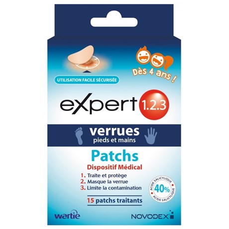 Expert 1.2.3 Warts Foot and Hand Patches 15 Patches