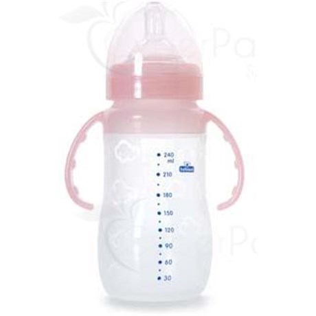 Bébisol BOTTLE NECK LARGE, bottle screw full wide neck silicone nipple with handles, 240 ml. - Unit