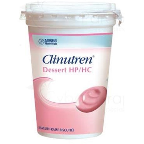 Clinutren HP HC DESSERT, Dietary food for special medical purposes, strawberry biscuit. - 4 x 205 g