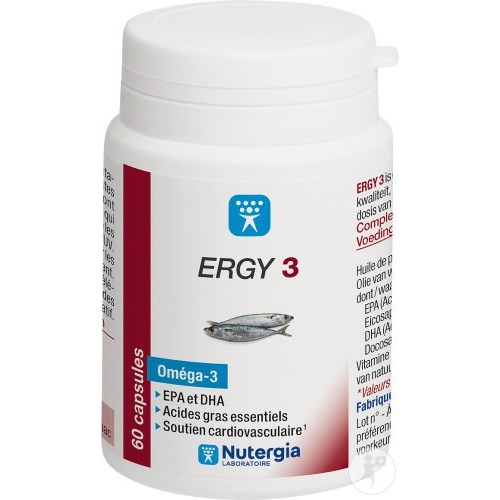 Ergy 3 Food Supplement Cardiovascular System 60 Capsules Nutergia