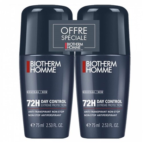 ROLL-ON ANTI-PERSPIRANT 72H HOMME DAY CONTROL Batch of 2 x 75 ml BIOTHERM