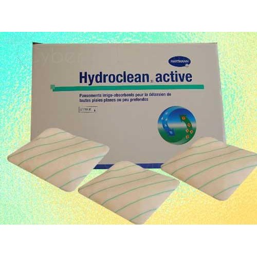 HYDROCLEAN ACTIVE, Pansement hydrogel irrigoabsorbant, prêt à l'emploi. 7,5 cm x 7,5 cm (ref. 609470) - bt 10