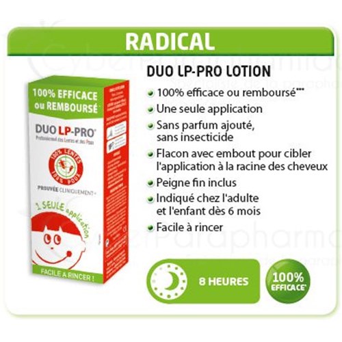 DUO LP PRO, Anti-Lice and Nits, 100% radical, 150ml lotion + COMB