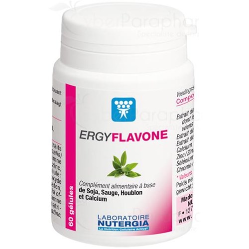 ERGYFLAVONE, Gélule, complément nutritionnel phytohormonal, reminéralisant. - bt 60