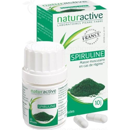 NATURACTIVE GELULE SPRIULINE Gélule, complément alimentaire à base de plante. - bt 20