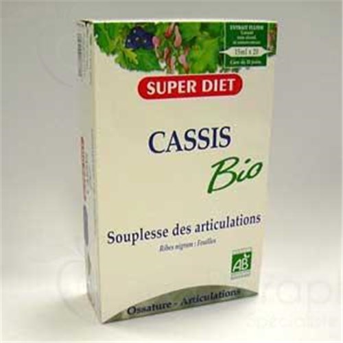 SUPERDIET EXTRAIT FLUIDE CASSIS, Ampoule buvable d'extrait fluide de cassis. - bt 20