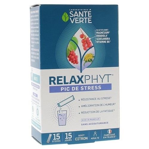 RELAXPHYT Pic de Stress 15 Sticks Santé Verte