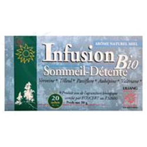 LILIANG INFUSION BIO SOMMEIL, DÉTENTE - Mélange de plantes pour tisane, infusette. - bt 20