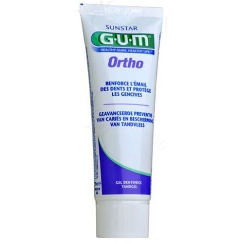 GUM GEL TOOTHPASTE ORTHO Gel fluoride toothpaste. - 75 ml tube
