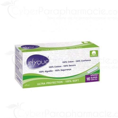 UNYQUE, ultra-protection pads 100% cotton SUPER box 16