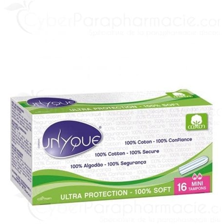 UNYQUE, ultra-protective pads 100% cotton MINI box 16