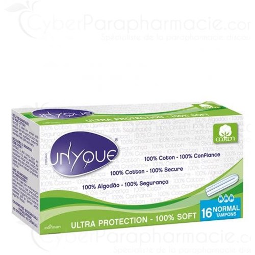 UNYQUE, ultra-protective pads 100% cotton NORMAL box 16