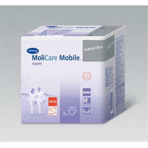 MOLICARE MOBILE SUPER, Slip absorbant jetable pour incontinence urinaire de nuit, adulte. taille 3, large (ref. 915325) - sac 14